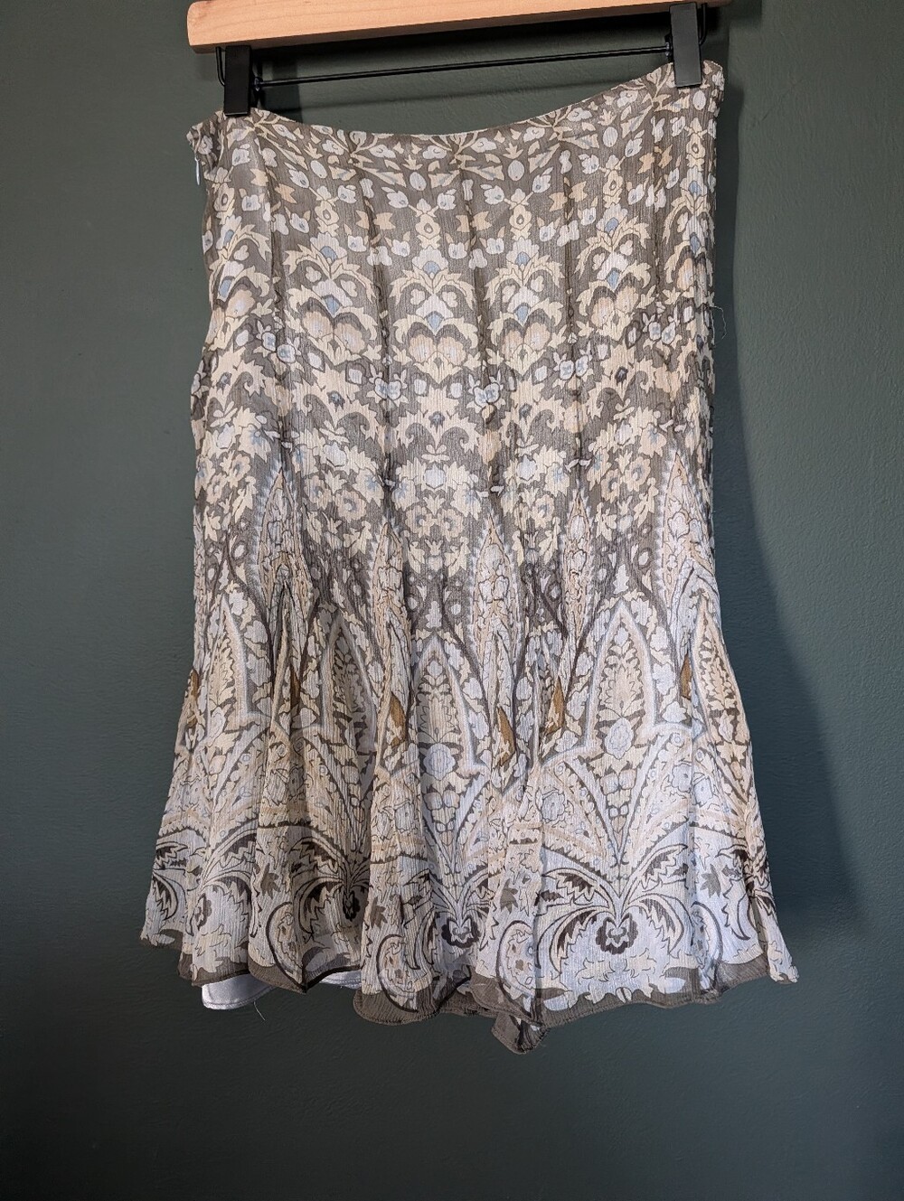 T Tahari 100% Silk Printed Circle Skirt - Picture 7 of 10